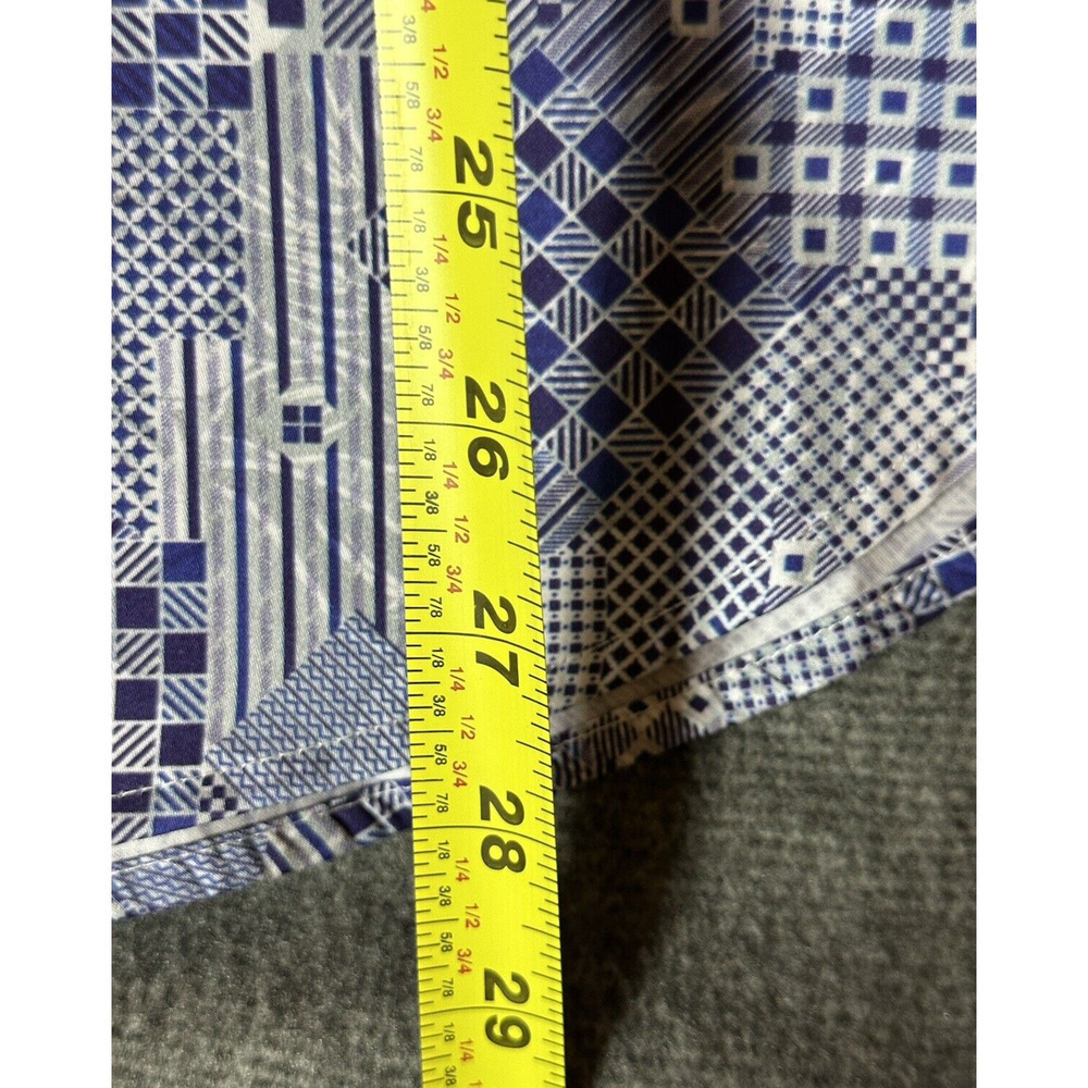 Robert Graham Shirt Mens Small Blue Geometric Long Sleeve Button Embroidered NWT - Picture 5 of 11